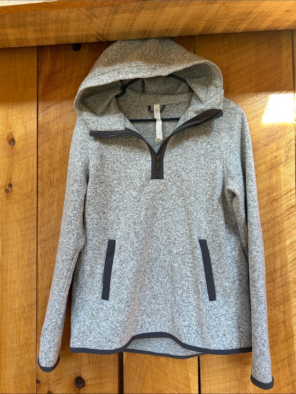 lululemon athletica Gray Hooded Half-Zip Pullover Sweater